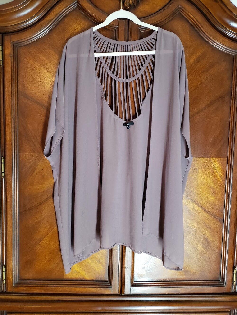 Women's Open-Front Kimono/ Cardigan In Light Brown